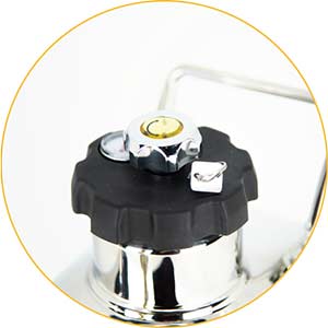 Standard CO2 regulator cap that comes with every Craftmaster pressurized growler.