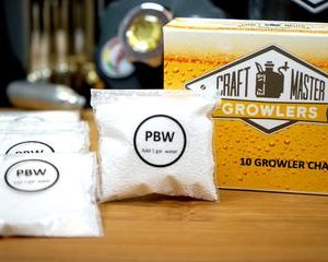 Single packet of PBW for cleaning your growler.