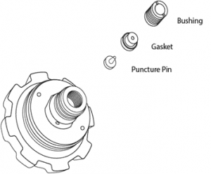 expanded diagram of pressurized growler cap