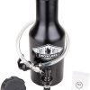 64 ounce Growlveller pressurized growler in black with food grade CO2 cartridges, tap, and cleaner.