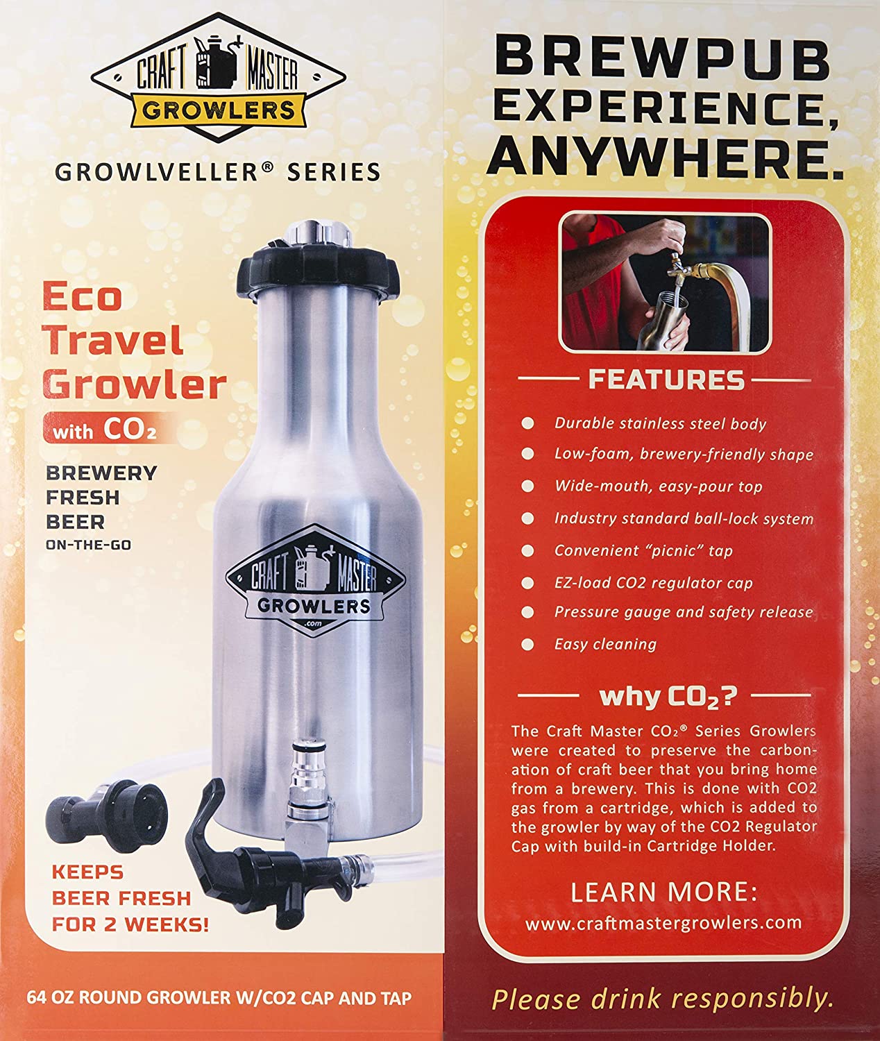 Easy-Pour Growler 64 oz - Beyond Running