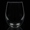 18oz stemless wine glass on a black background