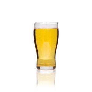 20oz tulip glass holding beer