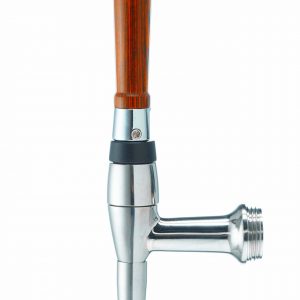 nitro coffe or stout tap with wood handle.