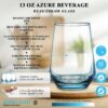 technical specifications of this 13oz Italian style azure beverage glass.