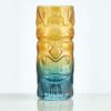 16 oz Tiki glass in blue and orange shades.