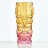 pink and orange 16oz tiki glass on white background.