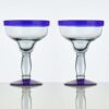 2 handblown 13.75oz margarita glasses side by side on a white background.
