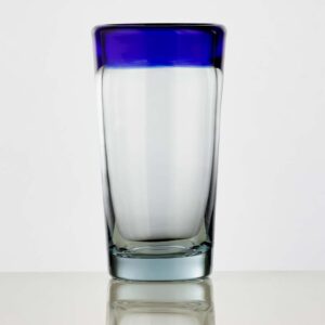 handblown 3.75 oz shooter shot glass in vibrant mexican cobalt blue.