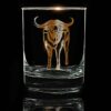 bull double old fashioned 11.75oz whiskey glass on a black background.