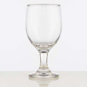 10.5 oz stemmed wine glass goblet on a white background.