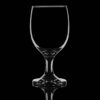 backlit stemmed 10.5 oz wine glass on a black background.