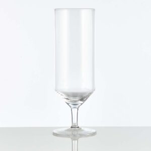 A 14 oz footed stange glass, empty on a white background.
