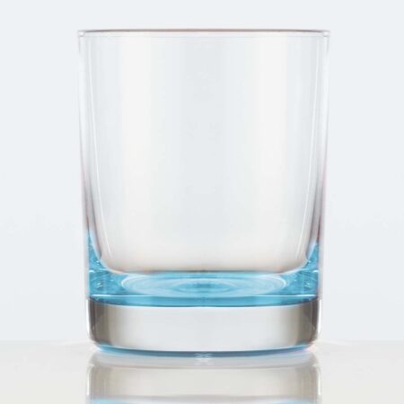 11.75 oz drinking glass with a vibrant and unique blue base.