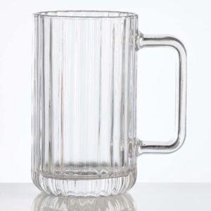 faceted 18oz beer mug on a white background.