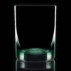 11.75 oz green bottom glass on a black background and backlit.