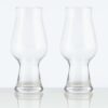 two 18oz footed balloon glasses on a white background. Perfect for IPA, Benlgian, Stout, and sour beers.