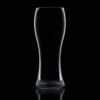 the perfect pilsner or wheat beer glass, large 22 oz capacity on a black background and backlit.
