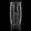 Tiki highball glass that holds 20 oz set on a black background.