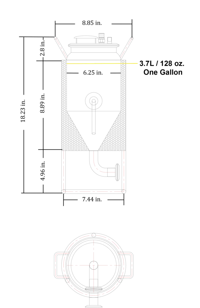 scale drawing with measurments of the Uni