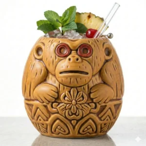 Tropical monkey tiki glass, holds 22 ounces of your favorite tropical beverage with lots of room for ice and garnishes.